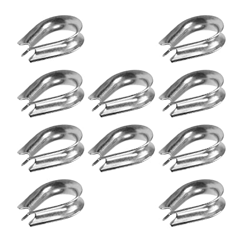 MroMax M4 304 Edelstahl-Drahtseil-Fingerhüte, für Takelage, silberfarben, 10 Stück, passend für 4 mm Durchmesser MroMax M4 304 Edelstahl-Drahtseil-Fingerhüte, für Takelage, silberfarben, 10 Stück, passend für 4 mm Durchmesser von MroMax