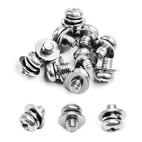 MroMax M4 x 6 mm 304 Edelstahl Phillips Flachkopf-Maschinenschrauben mit Federscheibe und Unterlegscheiben, 10 Stück MroMax M4 x 6 mm 304 Edelstahl Phillips Flachkopf-Maschinenschrauben mit Federscheibe und Unterlegscheiben, 10 Stück von MroMax