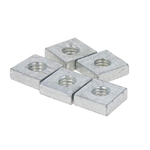 MroMax M6 x 12 x 4 mm quadratische Muttern, Gewindemuttern, Maschinenschraube, Befestigungswerkzeug, Karbonstahl, silberfarben, 50 Stück MroMax M6 x 12 x 4 mm quadratische Muttern, Gewindemuttern, Maschinenschraube, Befestigungswerkzeug, Karbonstahl, silberfarben, 50 Stück von MroMax