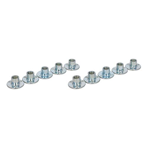 MroMax M8 11 mm Flachkopfmuttern Brad Hole T-Nut Karbonstahl Runde Basis Schraube in T-Nut 10 Stück von MroMax