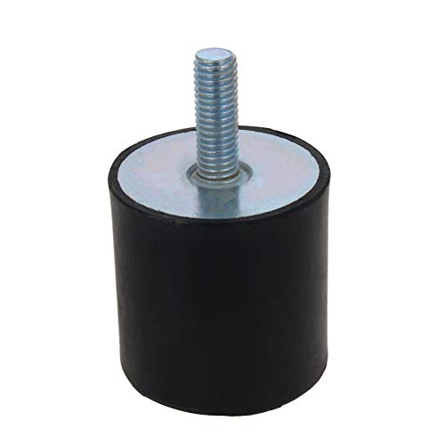 MroMax M8-Gewinde, Gummihalterungen, zylindrischer Stoßdämpfer mit Nieten, 40 x 40 mm, Schwarz / silberfarben, 4 Stück von MroMax