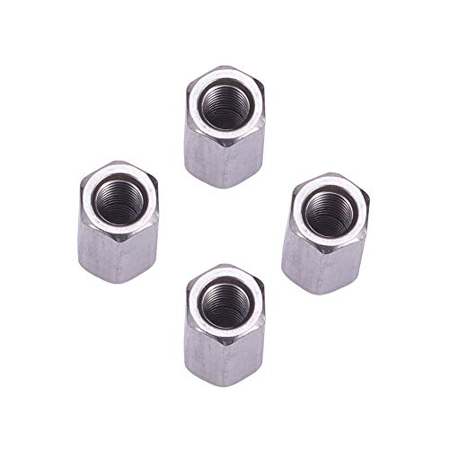 MroMax M8 x 24 mm Länge, 304 Edelstahl, metrische Sechskant-Kupplungsmutter, silberfarben, 4 Stück von MroMax