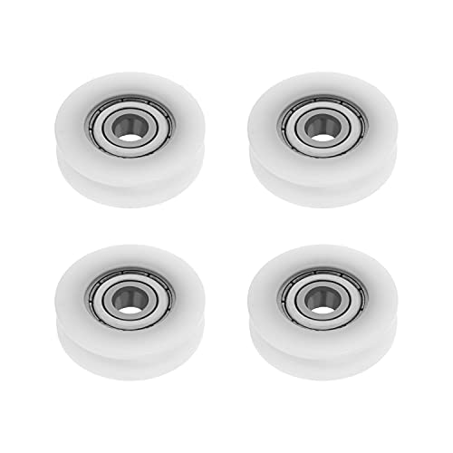 MroMax Nylon-Kunststoff-Riemenscheibe, U-Form, Rillenrad, 5 x 24 x 7 mm, Führungslager, Riemenscheibe, Schiene, Kugelrad, weiß, 4 Stück von MroMax