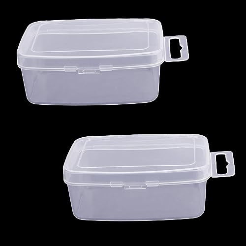 MroMax PP-Komponenten-Aufbewahrungsbox, 73 x 53 x 30 mm, Kunststoff-Organizer, Behälter für elektronische Komponenten, kleines Zubehör, transparente Farbe, 2 Stück von MroMax