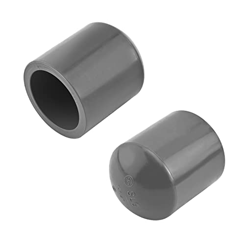MroMax PVC-Rohrkappe, 38 mm, 3,8 cm, PVC-Rohrendkappe, Stecker-Adapter, Rohrverschraubungen, schwarz, 2 Stück von MroMax