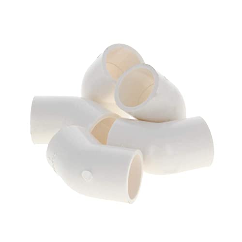 MroMax PVC-Rohrverschraubung, 20 mm, rutschfest, 45 Grad, weiß, 5 Stück von MroMax