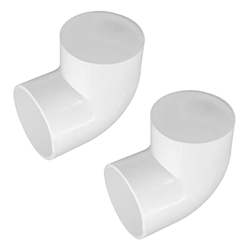 MroMax PVC-Rohrverschraubung, 75 mm, 90 Grad, weiß, 2 Stück von MroMax
