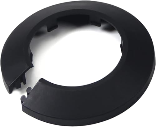 MroMax Passend für 4,8 cm Außendurchmesser, Flansch-Wasserrohrabdeckung, Dekoration, schwarze Rohrabdeckung, Heizkörper, PP-Kunststoff, 50 mm, Rosetten-Rohrmanschette für Wandrohr-Dekoration, 6 Stück von MroMax