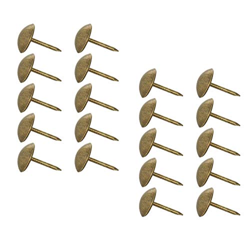 MroMax Polsternägel, 11 mm Kopfdurchmesser, 17 mm Länge, antik, rund, für Möbel, Sofa, Kopfteile, Bronzefarben, 20 Stück von MroMax