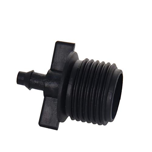 MroMax Schlauchverbinder für Tropfrohr, 1/2 BSPF Außengewinde, 4/7 mm, für landwirtschaftliche Bewässerungssysteme, Kunststoff, schwarz, 4 Stück von MroMax