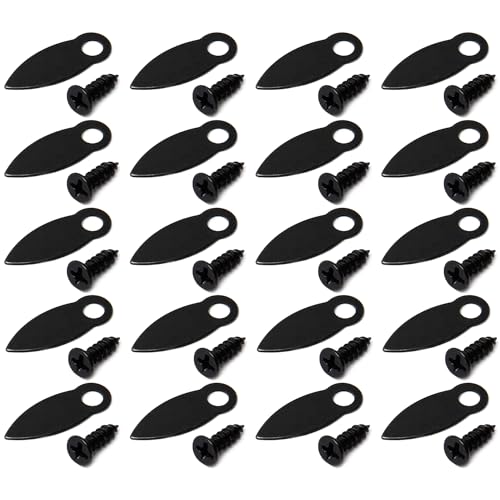 MroMax Bilderrahmen-Drehknöpfe aus Metall, 1,7 cm, Tropfenform mit Schrauben, Bilderrahmen-Verschlüsse, Teile zum Aufhängen von Bildern, Fotos, Zeichnungen und Postern, Typ 4 (schwarz) von MroMax