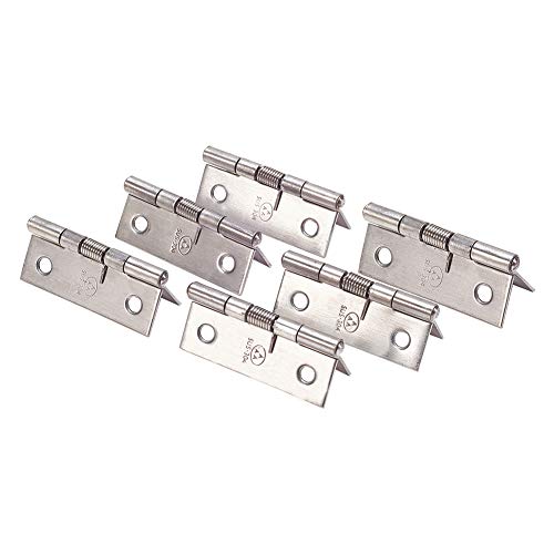MroMax Selbstschließendes Federscharnier, 5,1 cm, Edelstahl, gebürstet, DIY-Hardware für Tür, Schrank, klein, 6 Stück MroMax Selbstschließendes Federscharnier, 5,1 cm, Edelstahl, gebürstet, DIY-Hardware für Tür, Schrank, klein, 6 Stück von MroMax
