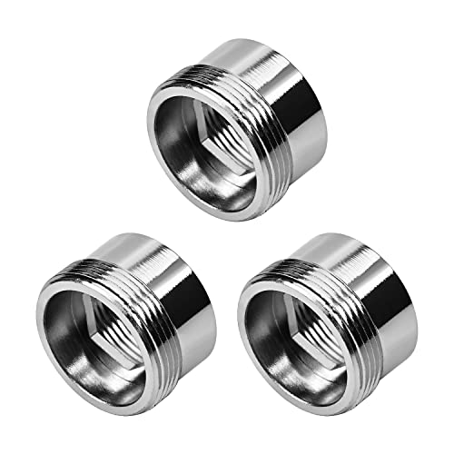 MroMax Wasserhahn-Adapter, 18 mm feines Innengewinde auf 22 mm feines Außengewinde, Kupfer-Anschluss, galvanisiertes Wasserhahnzubehör, 3 Stück von MroMax