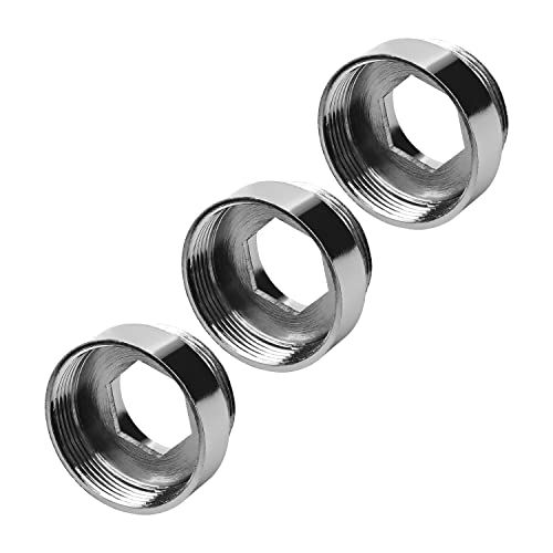 MroMax Wasserhahn-Adapter, 24 mm Innengewinde auf 22 mm Außengewinde, Kupfer-Anschluss, galvanisiertes Wasserhahn-Zubehör, 3 Stück von MroMax