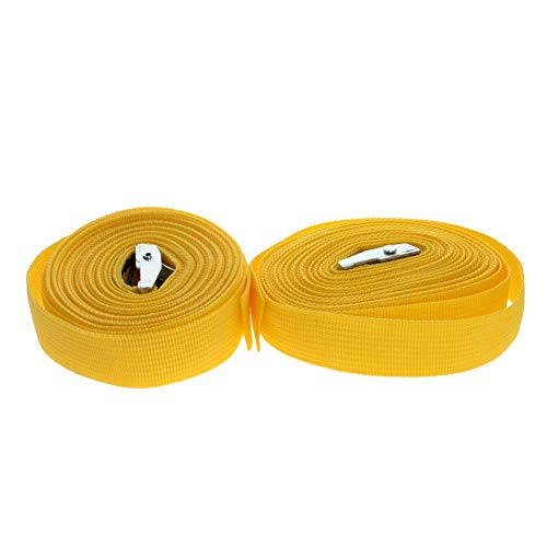 MroMax Zurrgurt mit Nockenschloss, 3 m x 2,5 cm, 150 kg Arbeitsbelastung, Gelb, 2 Stück von MroMax
