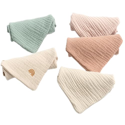 Mrracxy Baby Waschlappen SpucktüCher Baby Musselin Tuch Baby-HandtüCher Weiche MulltüCher SabberläTzchen Neugeborene Baby 4-Schichten GesichtstüCher SaugfäHig Junge MäDchen 10 StüCk 25x25 cm von Mrracxy