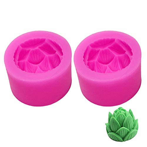 3D Silikonform für Kerzen Silikon Kerzenform 3D Lotus Kerzengießform DIY Basteln Kerzen Selbstgemachte Silikonform Formen Harzform Zur Kerzenherstellung Blumenseifenformen Zum Gießen （2 Stücke） von YAMOOCO