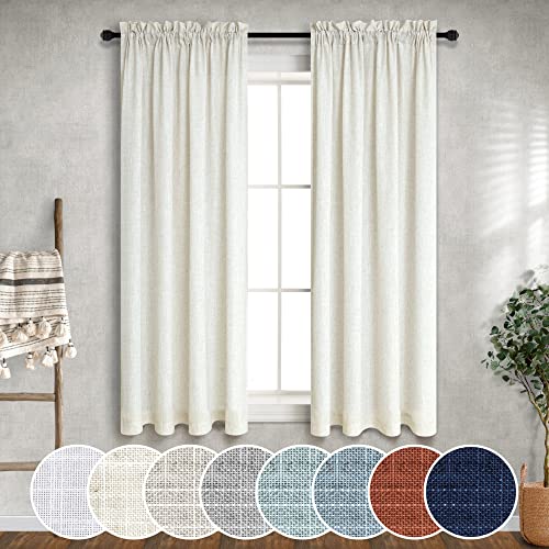 Cremefarbene Vorhänge, 96 cm Breite für Küche, Bauernhaus, 2 Paneele, Set, Stangentasche, lichtreduzierend, halbtransparent, natürliche Leinenvorhänge für Badezimmer, Fenster, breit, 96x114 cm Länge Cremefarbene Vorhänge, 96 cm Breite für Küche, Bauernhaus, 2 Paneele, Set, Stangentasche, lichtreduzierend, halbtransparent, natürliche Leinenvorhänge für Badezimmer, Fenster, breit, 96x114 cm Länge von Mrs.Naturall