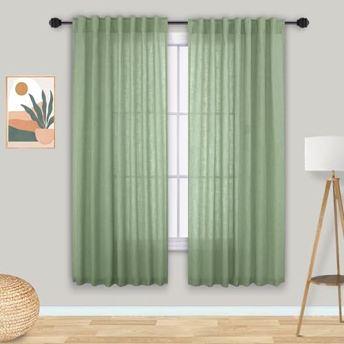 Mrs.Naturall Durchsichtige Vorhänge, 160 cm Länge, Pastell-Cottagecore-Vorhänge für Schlafzimmer, Wohnzimmer, Salbeigrün Mrs.Naturall Durchsichtige Vorhänge, 160 cm Länge, Pastell-Cottagecore-Vorhänge für Schlafzimmer, Wohnzimmer, Salbeigrün von Mrs.Naturall
