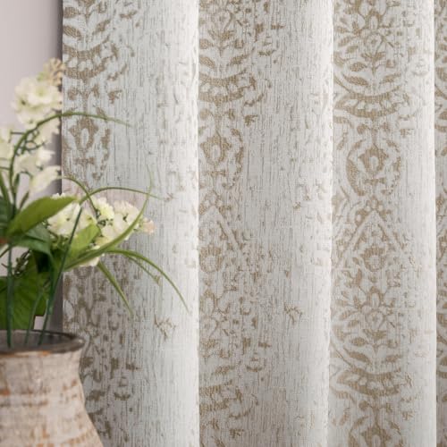 Mrs.Naturall Geometrische Vorhänge, 213 cm lang, für Wohnzimmer, 2 Paneele, 50% Verdunkelung, Fensterdesign, marokkanisches Damast-Muster, neutral, zeitgenössisch, Schlafzimmer, Grau Hellbraun Mrs.Naturall Geometrische Vorhänge, 213 cm lang, für Wohnzimmer, 2 Paneele, 50% Verdunkelung, Fensterdesign, marokkanisches Damast-Muster, neutral, zeitgenössisch, Schlafzimmer, Grau Hellbraun von Mrs.Naturall