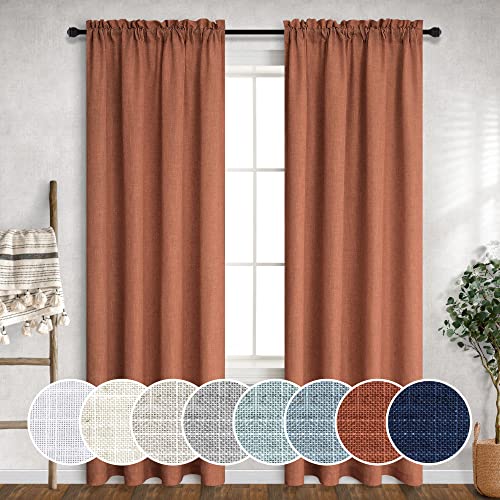 Terrakotta-Vorhänge, 228 cm lang, für Schlafzimmer, 2 Paneele, Stangentasche, Lichtfilter, halbtransparent, Sichtschutz, Flachs, Leinen, Rostvorhänge für Wohnzimmer, Esszimmer, Erkerfenster, Bild, Terrakotta-Vorhänge, 228 cm lang, für Schlafzimmer, 2 Paneele, Stangentasche, Lichtfilter, halbtransparent, Sichtschutz, Flachs, Leinen, Rostvorhänge für Wohnzimmer, Esszimmer, Erkerfenster, Bild, von Mrs.Naturall