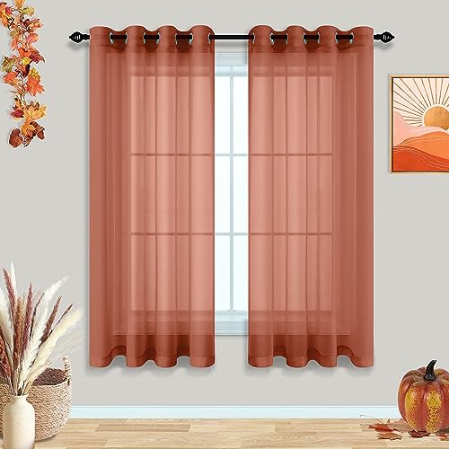 Vorhänge mit Ösen, Herbst-Rost, durchscheinend, für Schlafzimmer, Wohnzimmer, Boho, luftig, durchsichtig, Kunstleinen, Bohemian-Stil, Terrakotta, Ocker, Mandarine, Voile, durchscheinende Vorhänge, 160 Vorhänge mit Ösen, Herbst-Rost, durchscheinend, für Schlafzimmer, Wohnzimmer, Boho, luftig, durchsichtig, Kunstleinen, Bohemian-Stil, Terrakotta, Ocker, Mandarine, Voile, durchscheinende Vorhänge, 160 von Mrs.Naturall
