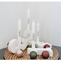 Große Weisse Zahlen Adventskranz Kerzenhalter Advent 1. 2. 3. 4. Geburtstag Stabkerzenhalter Adventszeit von MrsDenice