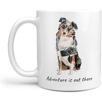 Abenteuer Ist Da Draußen Australian Shepherd Hundebecher; Niedliche Illustrierte Kaffeetasse, Lustiges Geschenk Für Hundeliebhaber. Personalisiere von MrsHenris