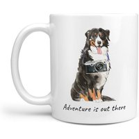 Abenteuer Ist Da Draußen Berner Sennenhund Becher; Süße Illustrierte Reisekaffeetasse, Lustiges Geschenk Für Hundeliebhaber. Hunde Name Kostenlos von MrsHenris