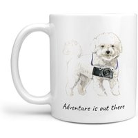 Abenteuer Ist Da Draußen Bichon Frise Hundebecher; Süße Illustrierte Reisekaffeetasse, Lustiges Geschenk Für Hundeliebhaber. Hunde Name Kostenlos von MrsHenris