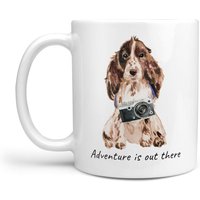 Abenteuer Ist Da Draußen Brown Cocker Spaniel Hundebecher; Süße Illustrierte Reisekaffeetasse, Lustiges Geschenk Für Hundeliebhaber von MrsHenris