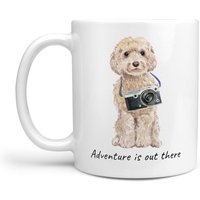 Abenteuer Ist Da Draußen Champagner Cockapoo Hundebecher; Süße Illustrierte Reisekaffeetasse, Lustiges Geschenk Für Hundeliebhaber. Hunde Name von MrsHenris