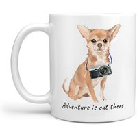 Abenteuer Ist Da Draußen Chihuahua Hundebecher; Süße Illustrierte Reisekaffeetasse, Lustiges Geschenk Für Hundeliebhaber. Hunde Name Kostenlos von MrsHenris