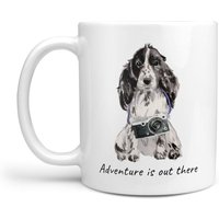 Das Abenteuer Ist Da Draußen Cocker Spaniel Hundebecher; Süße Illustrierte Reisekaffeetasse, Lustiges Geschenk Für Hundeliebhaber. Hunde Name von MrsHenris