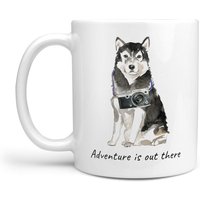 Das Abenteuer Ist Da Draußen Malamute Hundebecher; Süße Illustrierte Reisekaffeetasse, Lustiges Geschenk Für Hundeliebhaber. Hunde Name von MrsHenris