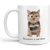 Das Abenteuer Ist Da Draußen Norfolk Terrier Hundebecher; Süße Illustrierte Reisekaffeetasse, Lustiges Geschenk Für Hundeliebhaber. Hunde Name von MrsHenris