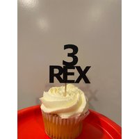 3 Rex Cupcake Cake Topper, 3Rex Geburtstag Party, Dekorationen, Deko, Dinosaurier Dino von MrsKnuck