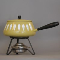 Vintage 1960S Cathrineholm Of Norway Lotus Pattern Enamel Fondue Set - Scandinavian Design By Grete Prytz Kittelsen Butterscotch White von MrsMarvellousVintage