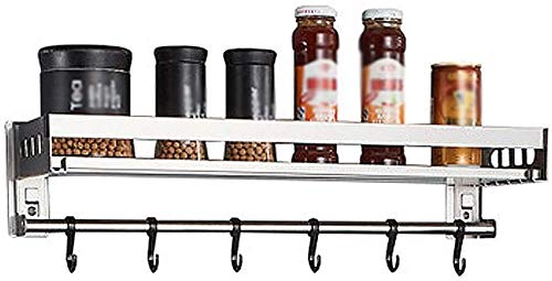 Mrzyzy Küchenhalterung Wand montiert Küchenreling Topf Pan Rack multifunktionale Küche Bücherregal Speicher Rack Flasche Rack Blöcke Kleiderhaken Topf Organisatoren Edelstahl (Size : 40cm) von Mrzyzy
