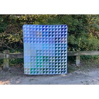 Blau & Grün Zuckerwürfel Quilt - Handgemachte Gender Neutral Überwurf Ocean Moderne von MsAbbyKate