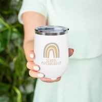 Schulpsychologin Regenbogen Weinbecher - Geschenk - Tasse - Schulpsych Geschenke - Geschenk von MsSchoolPsychologist