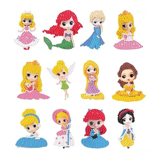 MsTeco Diamond Painting Kinder, 12 Stück Cartoon Diamantmalerei DIY Diamant Aufkleber Kit 5D Diamond Painting Sticker für Kinder und Erwachsene Anfänger, Geburtstags Geschenk für Jungen Mädchen MsTeco Diamond Painting Kinder, 12 Stück Cartoon Diamantmalerei DIY Diamant Aufkleber Kit 5D Diamond Painting Sticker für Kinder und Erwachsene Anfänger, Geburtstags Geschenk für Jungen Mädchen von MsTeco