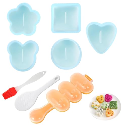 MsTeco Sushi Maker,Onigiri Maker Onigiri Form mit Silikonbürste Sushi Kit 8 teilig/Onigiri Form - 5 Einzigartige Formen, für Küche, Camping, Picknick usw | Inkl Reislöffel MsTeco Sushi Maker,Onigiri Maker Onigiri Form mit Silikonbürste Sushi Kit 8 teilig/Onigiri Form - 5 Einzigartige Formen, für Küche, Camping, Picknick usw | Inkl Reislöffel von MsTeco