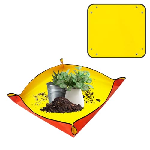 MsTeco Umtopfmatte, Pflanzmatte wasserdichte Gartenmatte Zimmerpflanzen Zubehör Gartenarbeitsmatten 68 x 68 cm für Gartenbaubepflanzung, Töpfewechsel und Mischen von Erde von MsTeco