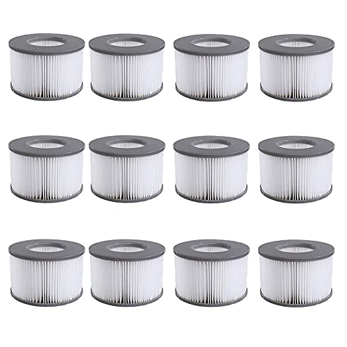 Mscomft Ersatzfilter für MSPA Whirlpoal Ersatz Filter Filterkartusche Wasserfilter,Filter für Whirlpoal, für heiße U-Boote und Spa, für aufblasbare Pools - Wasserfilter Modell ab 2020 (12pcs) von Mscomft