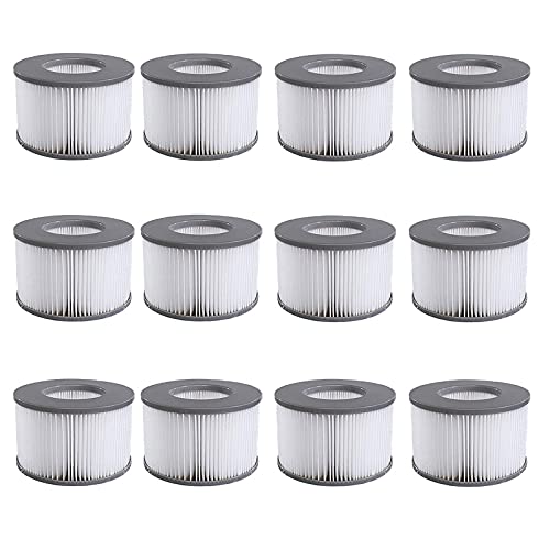 Mscomft Ersatzfilter für MSPA Whirlpool Ersatz Filter Filterkartusche Wasserfilter,Filter für Whirlpool, für heiße U-Boote und Spa, für aufblasbare Pools - Wasserfilter Modell ab 2020 (12pcs) von Mscomft