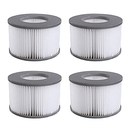 Mscomft Whirlpool zubehör für MSPA Whirlpool Ersatz Filter Filterkartusche Doppelpack für aufblasbare Pools,Filter Cartridge für Filter für Whirlpool (Wasserfilter Modell ab 2020) (4pcs) von Mscomft