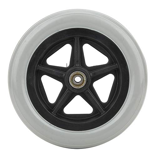 Msiud 7 Zoll Rollstuhl Vorderräder, EIN Ersatzräder für Rollator Rollstuhlzubehör Vollgummireifen Vorderrad Universalrad Anti Rutsch Gummi Ersatz für Maximale Belastung RollstüHle 120kg von Msiud