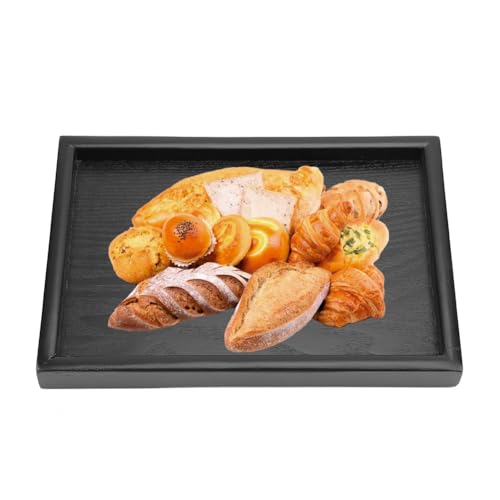Msiud Tablett Schwarz Rechteckig, Holztablett Rechteckig Holz Tee Kaffee Massivholztablett Massivholz Snack Essen Mahlzeiten Rutschfestes KüChe Servierwerkzeug Tischdekorations 30 x 24cm Msiud Tablett Schwarz Rechteckig, Holztablett Rechteckig Holz Tee Kaffee Massivholztablett Massivholz Snack Essen Mahlzeiten Rutschfestes KüChe Servierwerkzeug Tischdekorations 30 x 24cm von Msiud