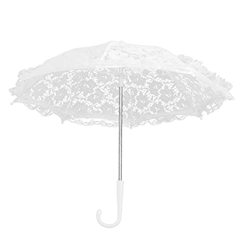 Msiud Weißer Vintage Spitzenschirm, Spitzen Stickerei Regenschirm J Griff Hochzeit Sonnenschirm Weiß Handgefertigter Blumen Handwerks Spitze Hochzeitsschirm für Feier Fotografie Prop Brautpartei Msiud Weißer Vintage Spitzenschirm, Spitzen Stickerei Regenschirm J Griff Hochzeit Sonnenschirm Weiß Handgefertigter Blumen Handwerks Spitze Hochzeitsschirm für Feier Fotografie Prop Brautpartei von Msiud
